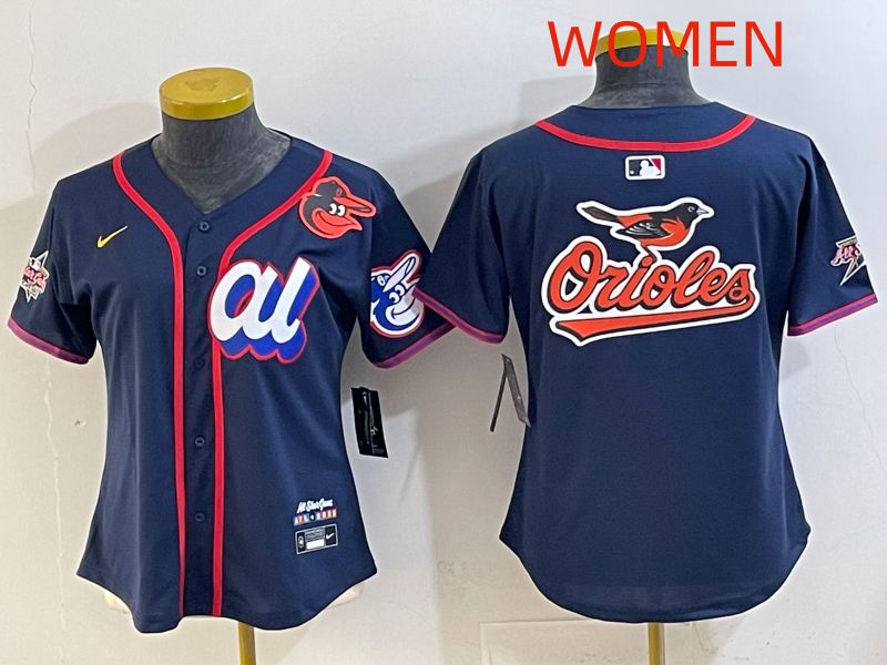 Women 2025 Baltimore Orioles Blank Drak Blue All star Nike MLB Jersey style 04->women mlb jersey->Women Jersey